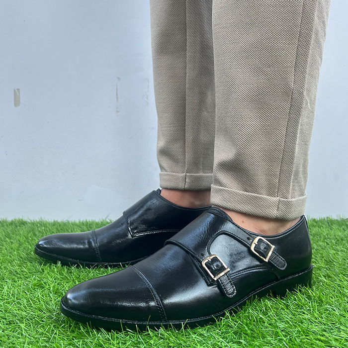 Cow Leather Double monk strap shoes FT-825 - shoe