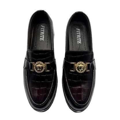 Versace Black Shoes Patent FT-795