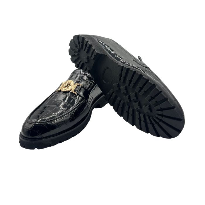 Versace Black Shoes Patent FT-795