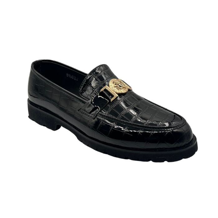 Versace Black Shoes Patent FT-795