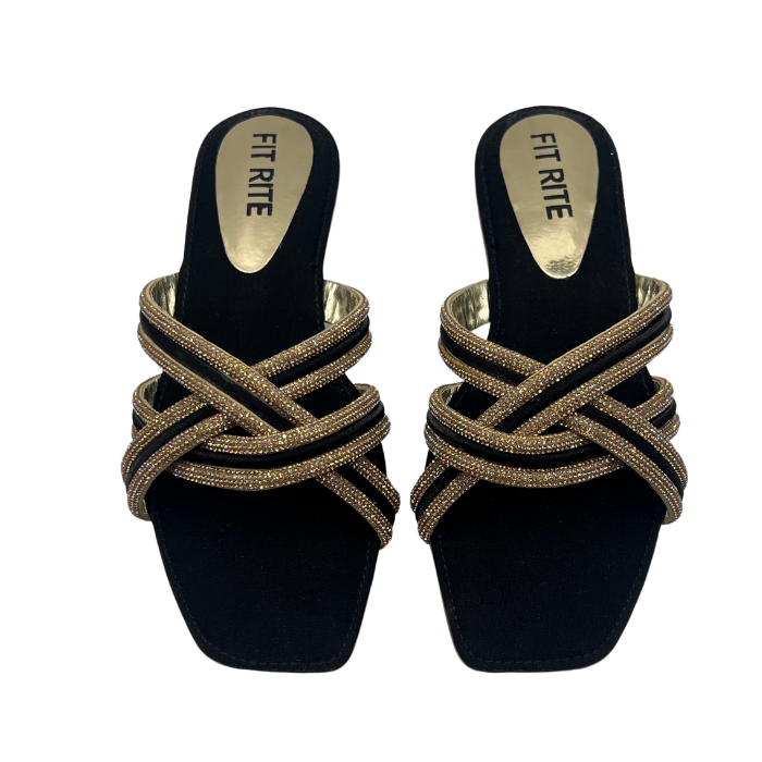 Fancy stones flat slipper FT- 1111