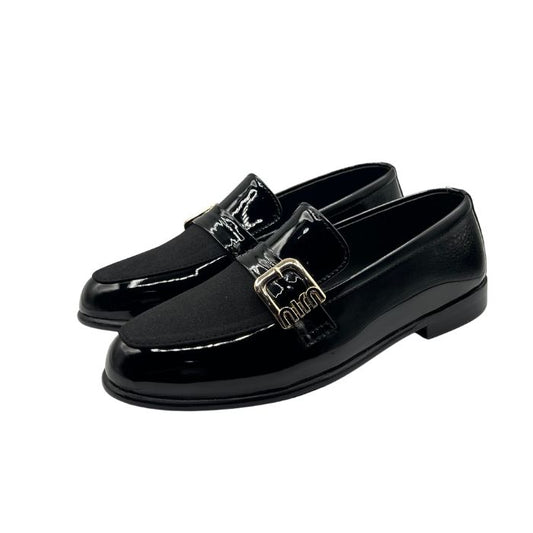 Black Suede & Patent Shoe FT-704