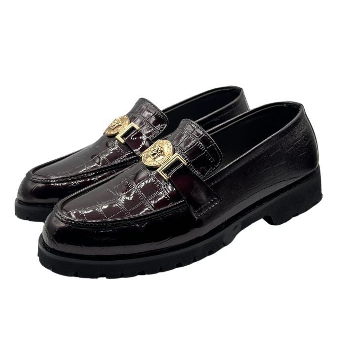 Versace Black Shoes Patent FT-795