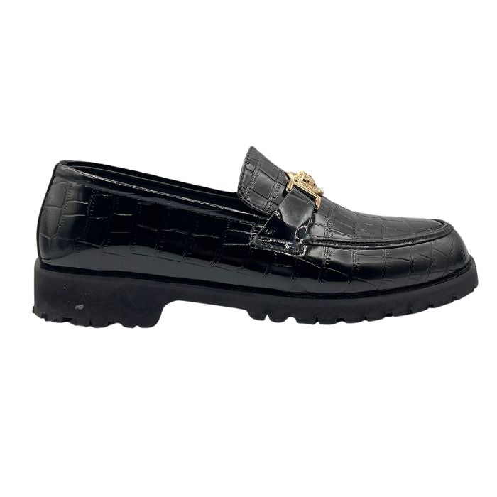 Versace Black Shoes Patent FT-795