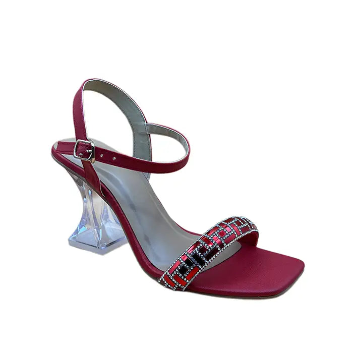 Block Heel Sandal FT-930 - Red / 36 - Heel