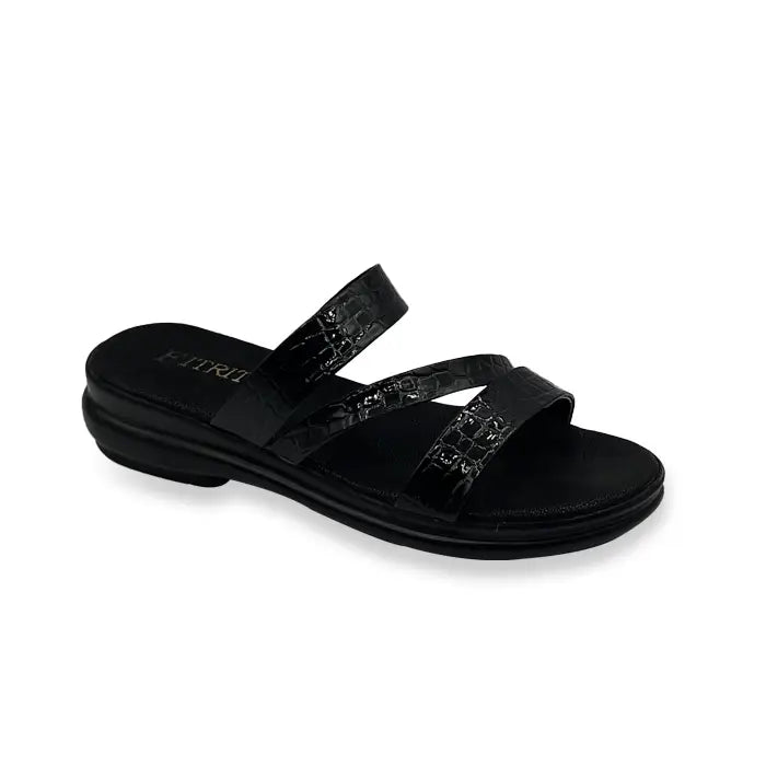 Comfortable Ladies Flat Slippers 222 - Black / 36 - Chappal