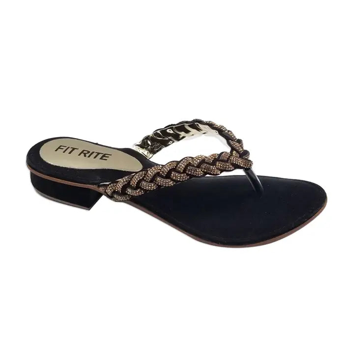 Flat Chappal FT-101 - Black / 36 - Flat Chappal