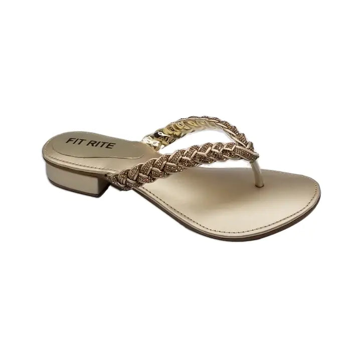 Flat Chappal FT-101 - Golden / 36 - Flat Chappal