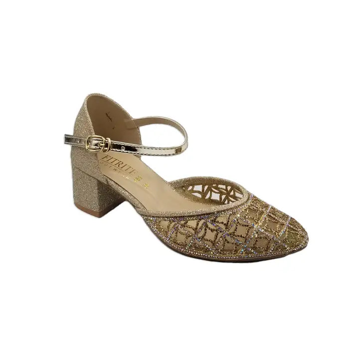 Party Wear Sami Coat Shoe 1181 - Gold / 36 - Khusa