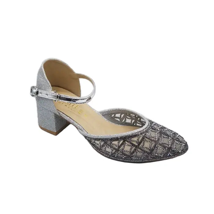 Party Wear Sami Coat Shoe 1181 - Silver / 36 - Khusa