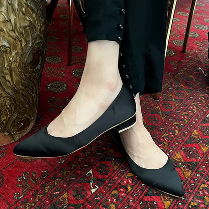 Silk Pointy Toe Pump 1009 - Black / 36 - Pumps