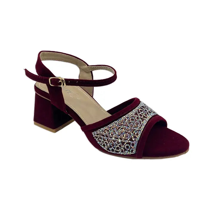 Suede Block heel sandal FT-806 - Mehroon / 36 - Sandal