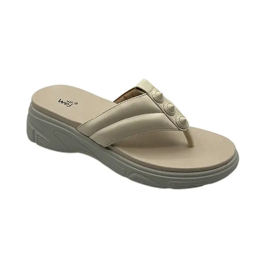 Wedge Chappal for Girls 0167 - Beige / 36 - Slipper