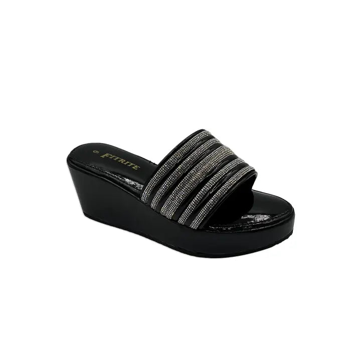 Wedges Slipper For Girls 323 - Black / 36 - Slippers